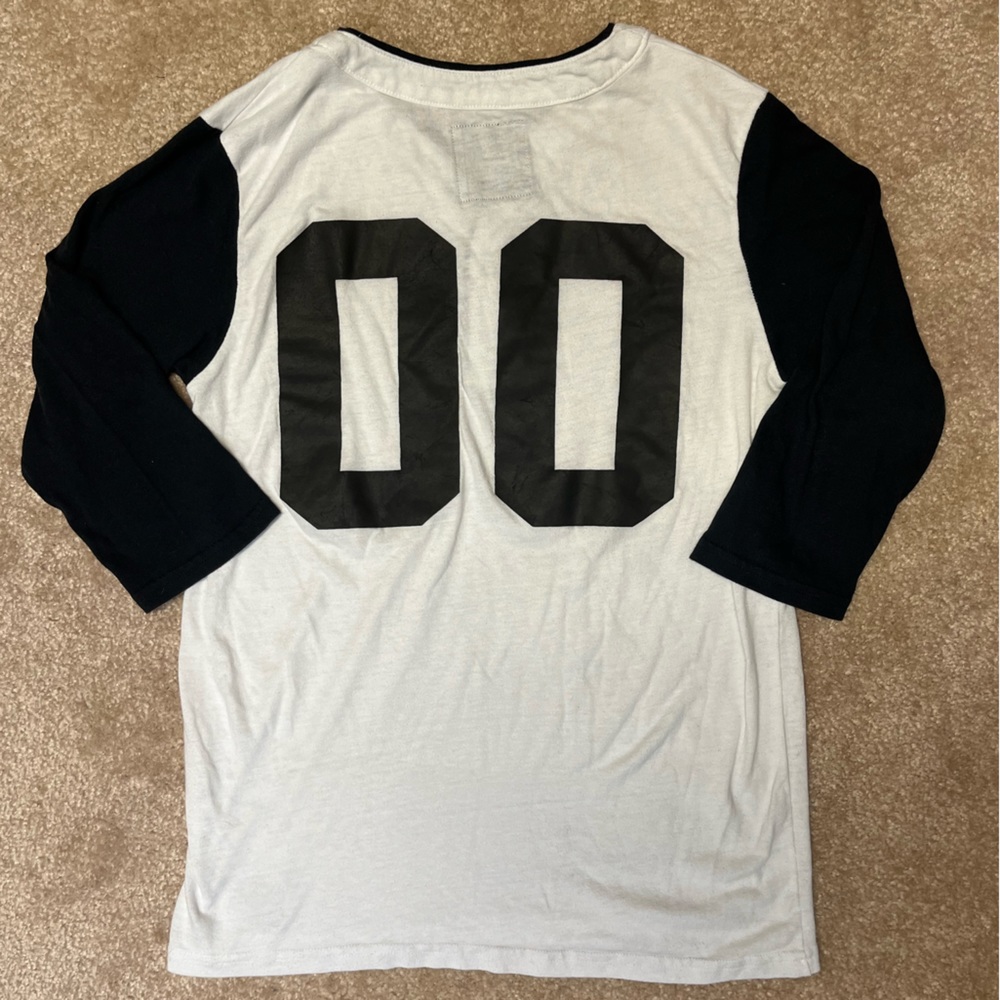 Retro Black & White Baseball Tee